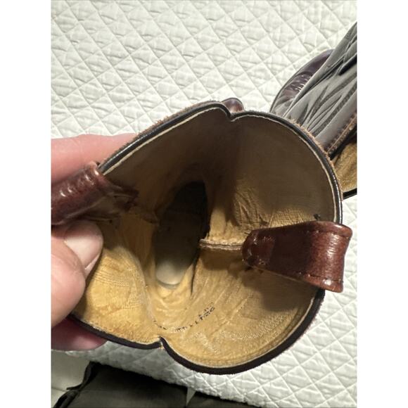 Dan Post Genuine Dark Brown Leather Men’s Western Cowboy Boots size Ew 8.5 - Picture 12 of 15